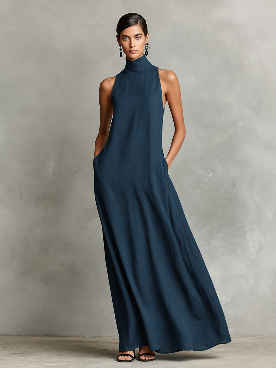 Chiara | Abito Maxi con Collo Alto