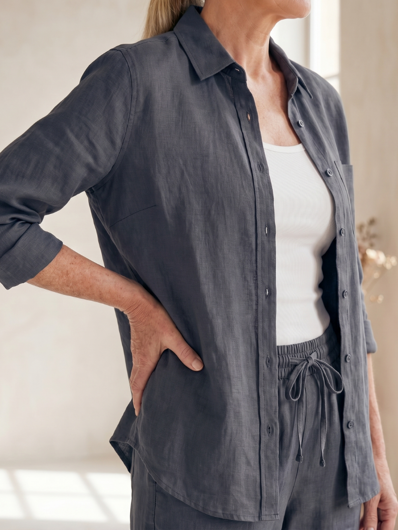Noor | Set Camicia a Maniche Lunghe e Pantaloni Tapered