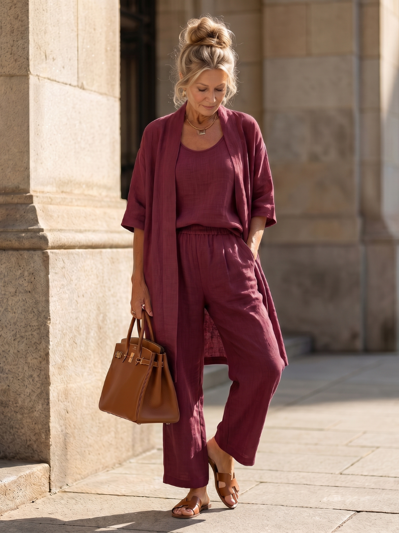 Yael | Set Top e Pantaloni a Tre Pezzi Relaxed
