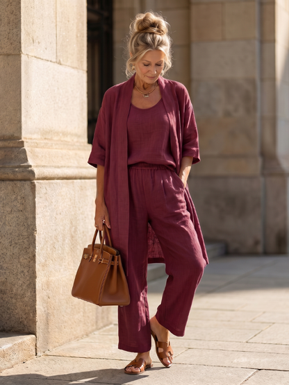 Yael | Set Top e Pantaloni a Tre Pezzi Relaxed