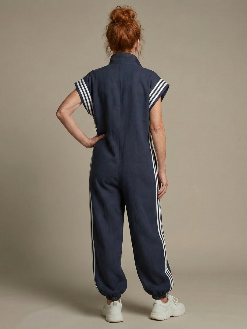 Lark | Tuta con Zip Frontale e Pannelli a Strisce