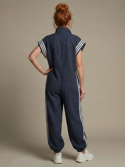 Lark | Tuta con Zip Frontale e Pannelli a Strisce