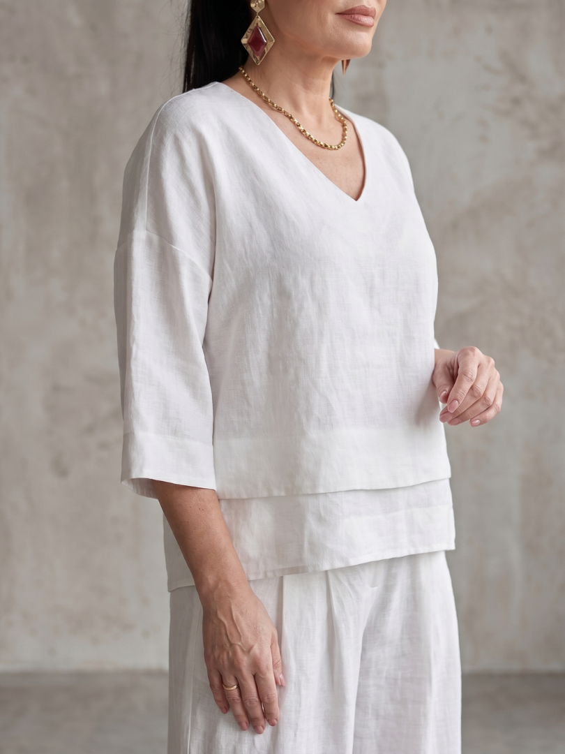 Fiume | Set Top a Strati con Pantaloni a Gamba Larga