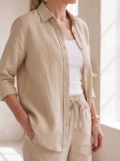 Noor | Set Camicia a Maniche Lunghe e Pantaloni Tapered
