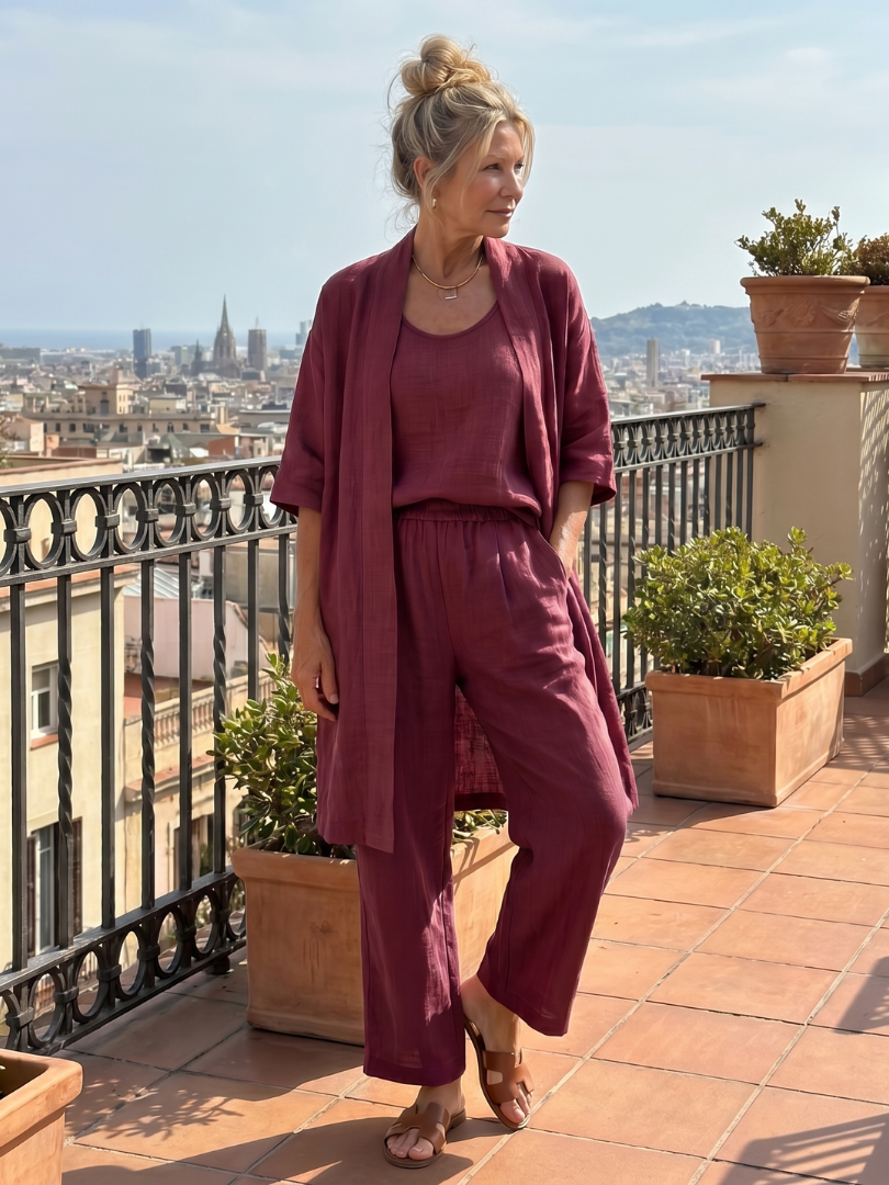 Yael | Set Top e Pantaloni a Tre Pezzi Relaxed