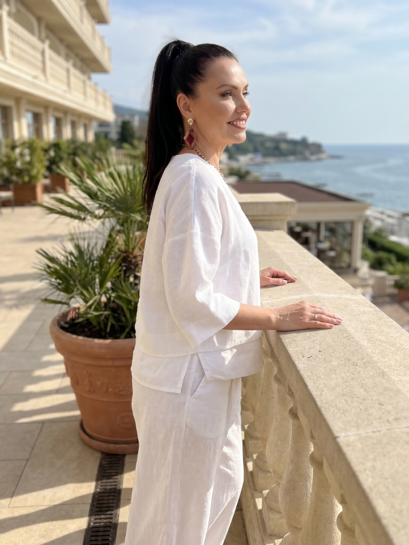 Fiume | Set Top a Strati con Pantaloni a Gamba Larga