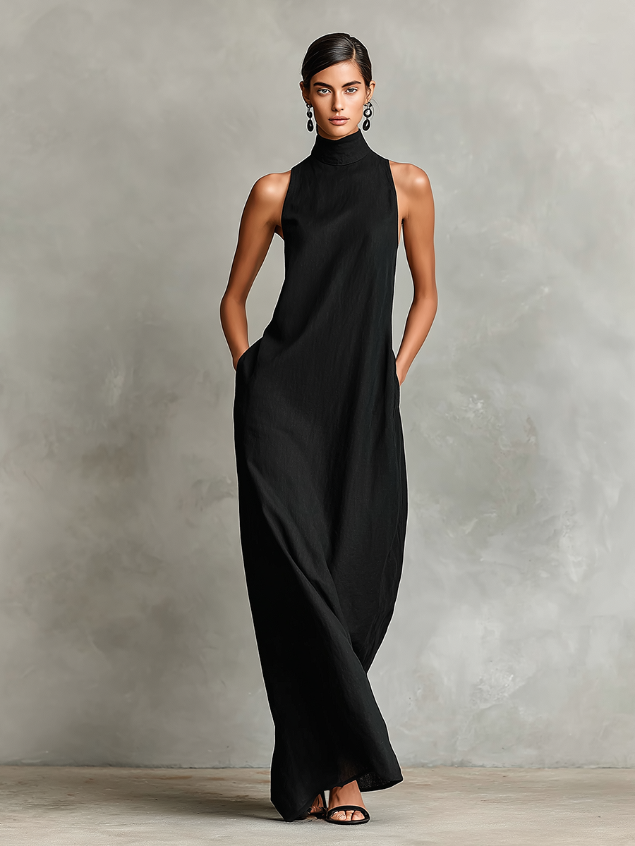 Chiara | Abito Maxi con Collo Alto