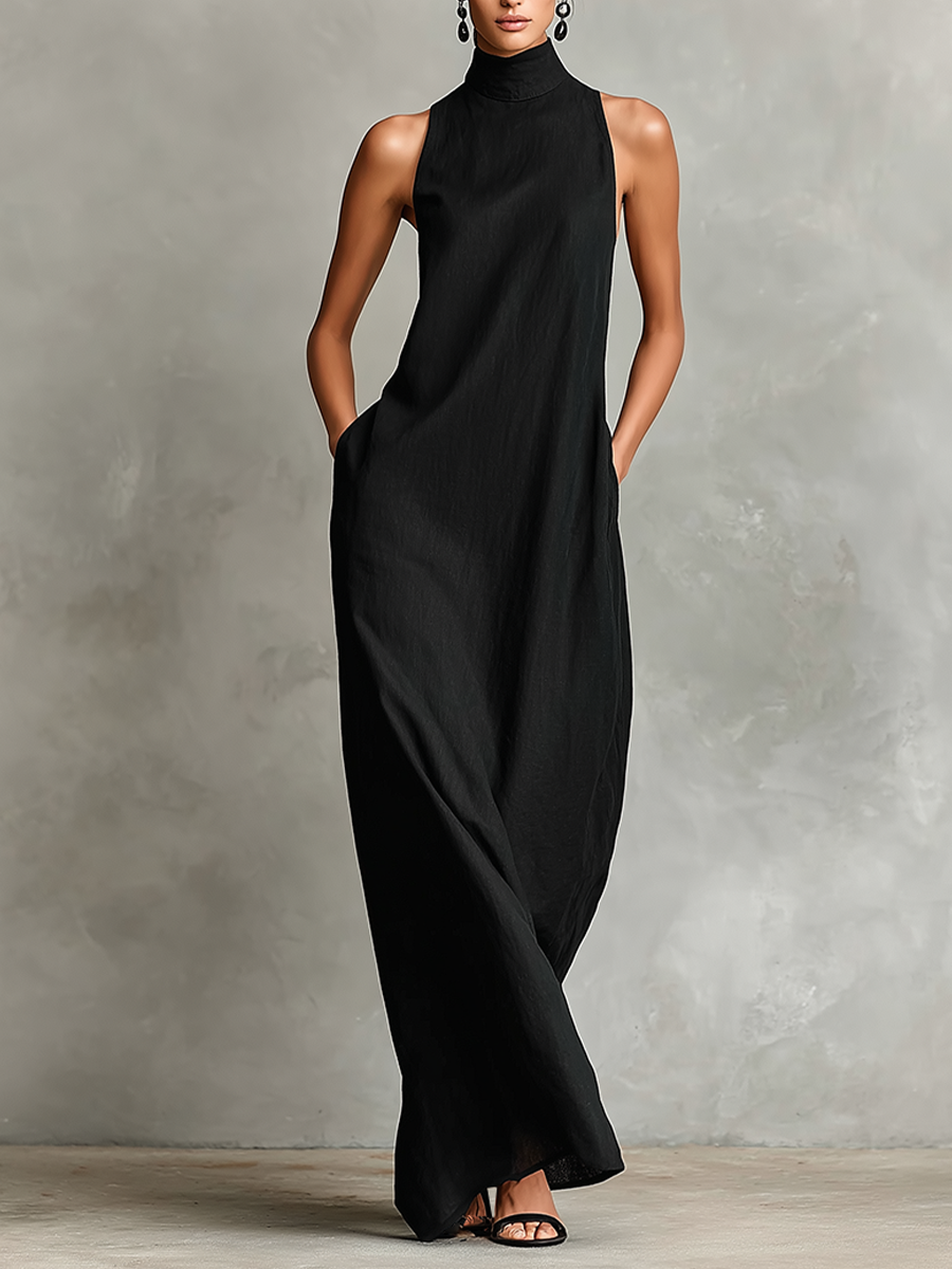 Chiara | Abito Maxi con Collo Alto