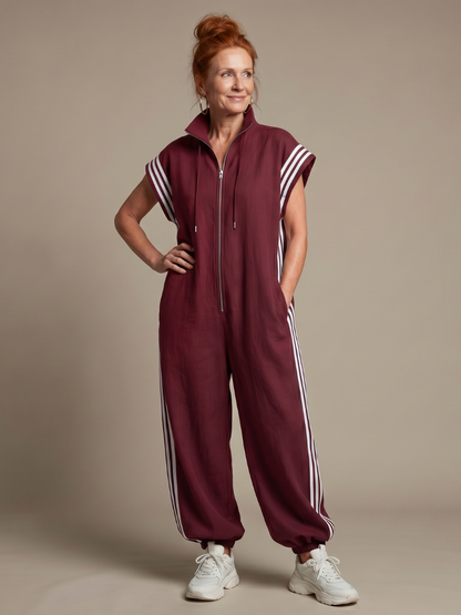 Lark | Tuta con Zip Frontale e Pannelli a Strisce