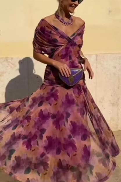 Luisa | Elegante abito lungo da festa con scollatura a V
