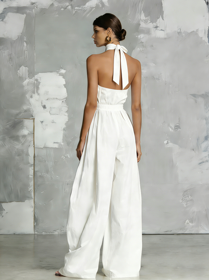 Zoltán | Elegante tuta senza maniche bianca intrecciata • S1
