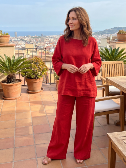 Prue | Set di Tunica Oversize e Pantaloni a Gamba Larga