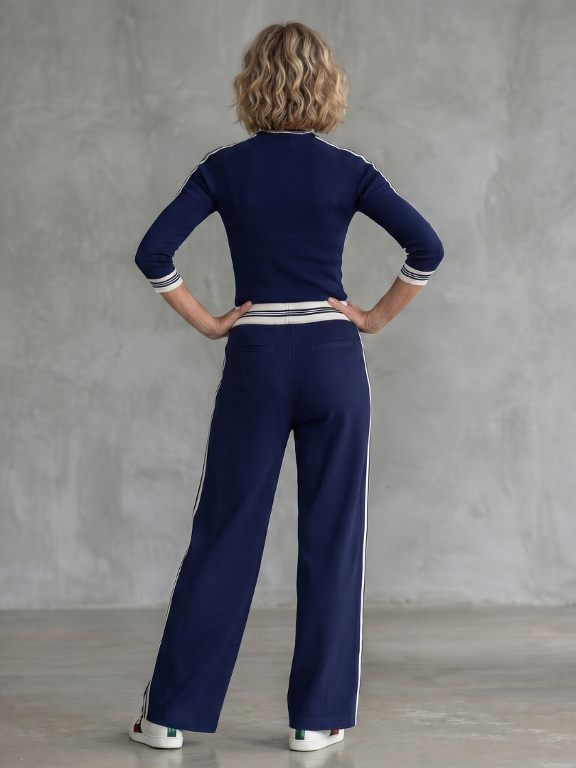 Eirlys | Set Top a Maniche Lunghe Fitted e Pantaloni a Gamba Larga