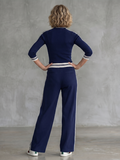Eirlys | Set Top a Maniche Lunghe Fitted e Pantaloni a Gamba Larga