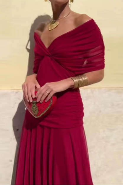 Luisa | Elegante abito lungo da festa con scollatura a V