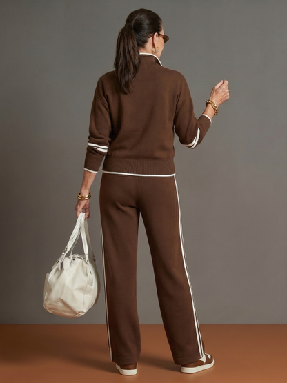 Pioggia | Set di Pantaloni Lungo con Zip e Maniche Lunghe con Striscia Laterale