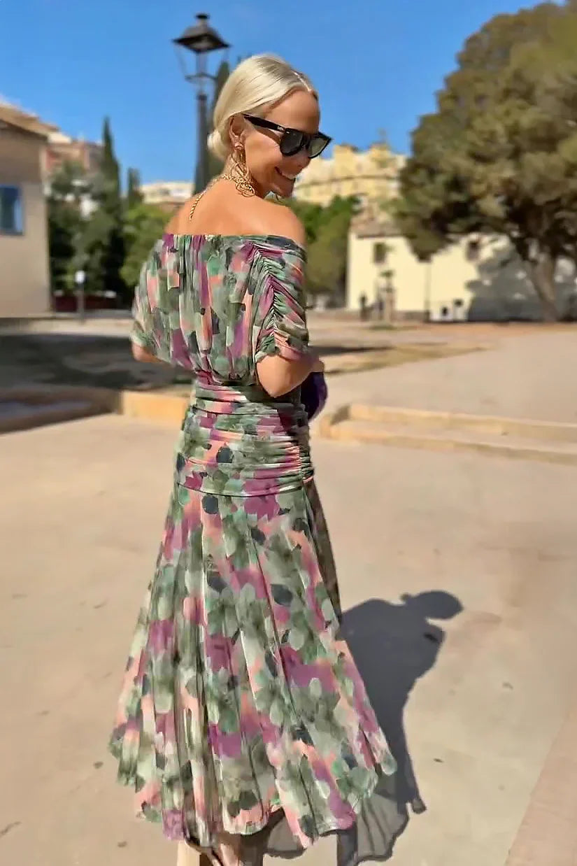 Luisa | Elegante abito lungo da festa con scollatura a V