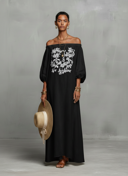 Chiara | Abito Maxi Elegante con Ricami