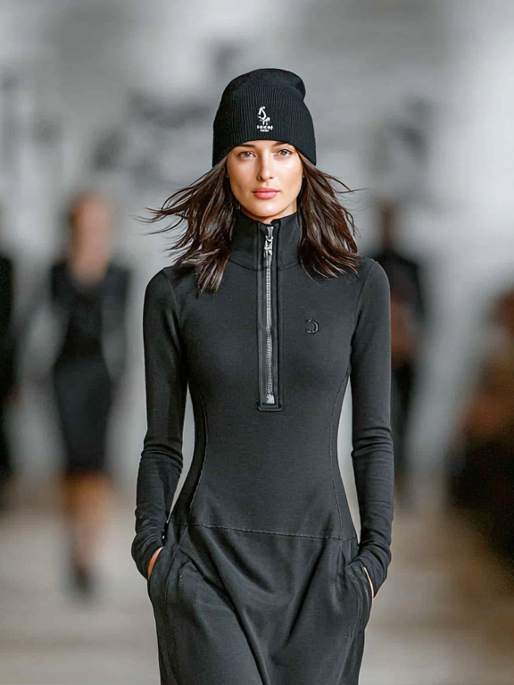 Alessia | Abito Maxi Sportivo con Collo Zip
