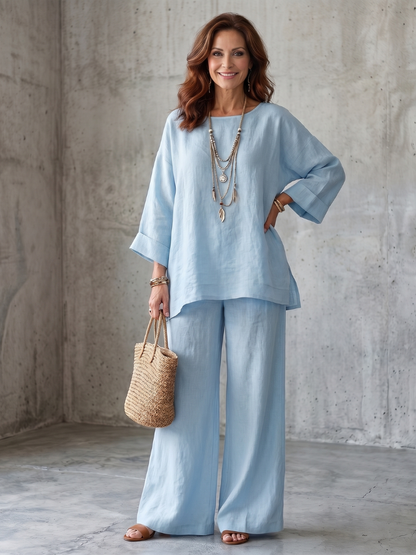 Prue | Set di Tunica Oversize e Pantaloni a Gamba Larga
