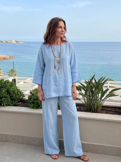 Prue | Set di Tunica Oversize e Pantaloni a Gamba Larga