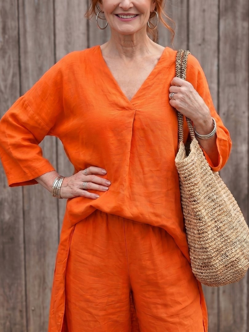 Onice | Set Top Tunica Larga e Pantaloni a Gamba Larga