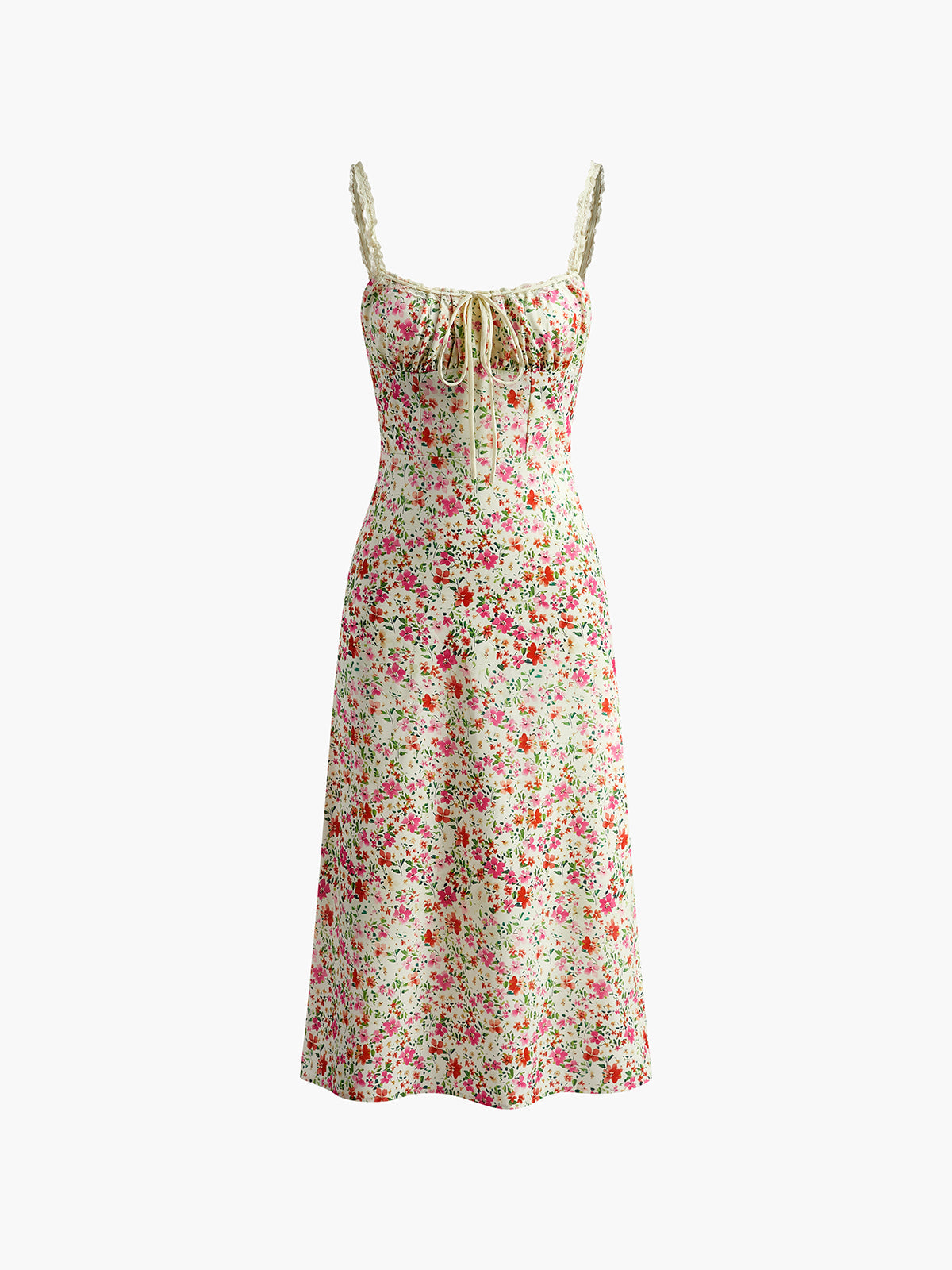 Abito Midi Cami con Stampa Floreale