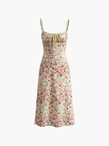 Abito Midi Cami con Stampa Floreale