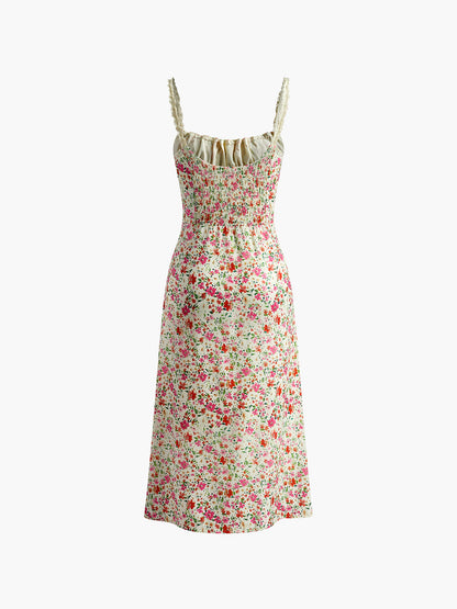 Abito Midi Cami con Stampa Floreale
