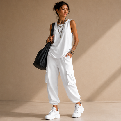 Nina | Completo Cargo Con Pantaloni Larghi
