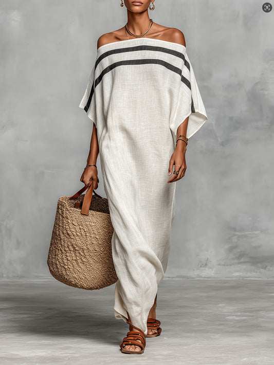 Aveline™ | Abito Maxy Off-Shoulder con Maniche a Pipistrello