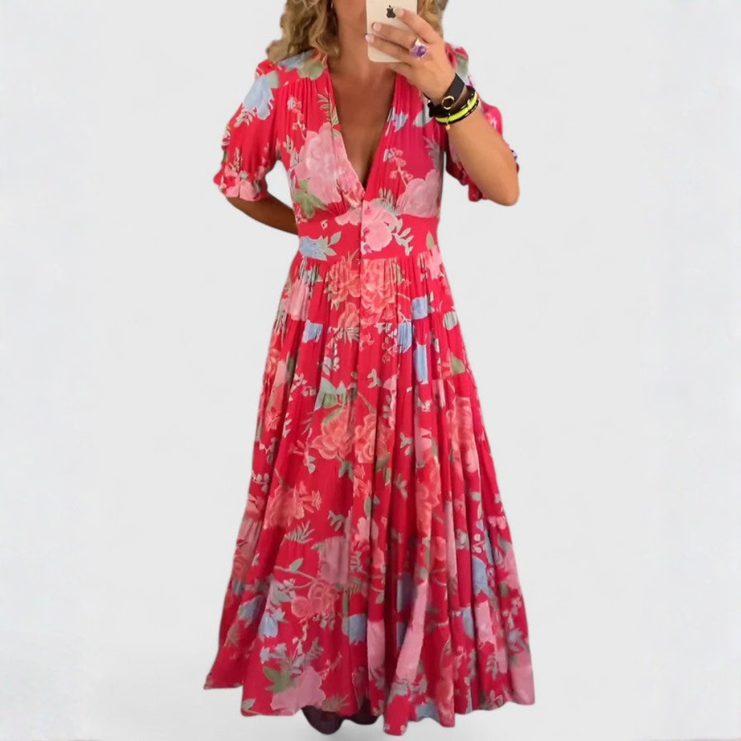 Miriam – Vestito floreale con scollo a V
