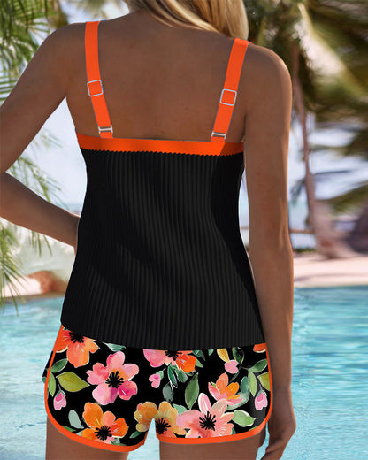 Valeria - Tankini Elegante con Pantaloni Corti Floreali