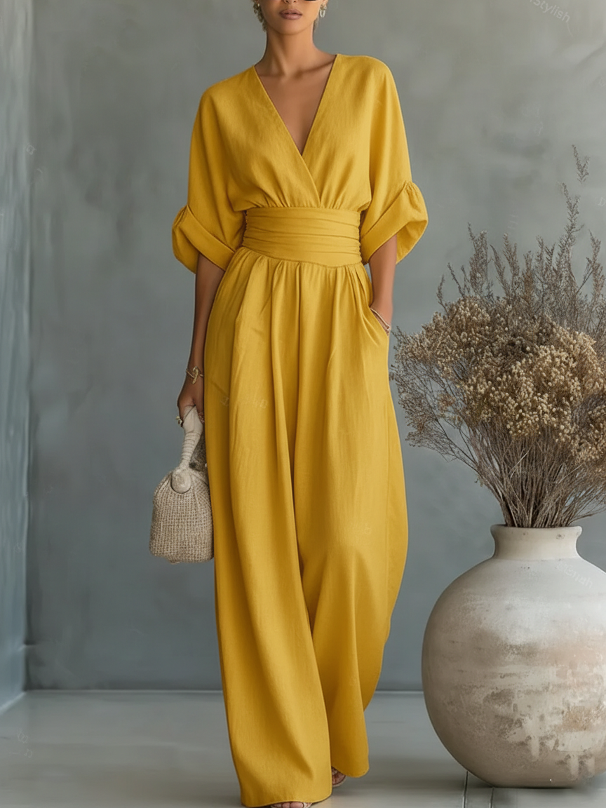 Elegante Tuta a V Scollo Alto • S1