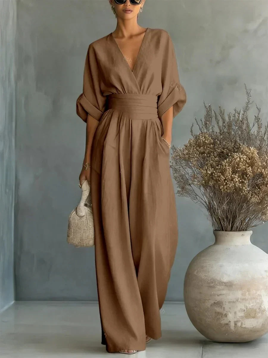 Elegante Tuta a V Scollo Alto • S1