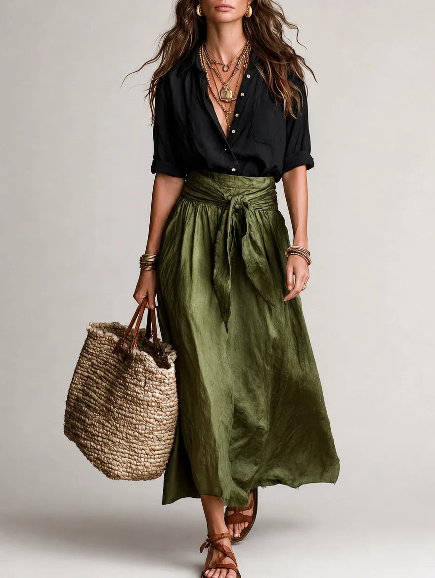 Martina | Elegante e Fluido Abito Maxi a Spalla Unica