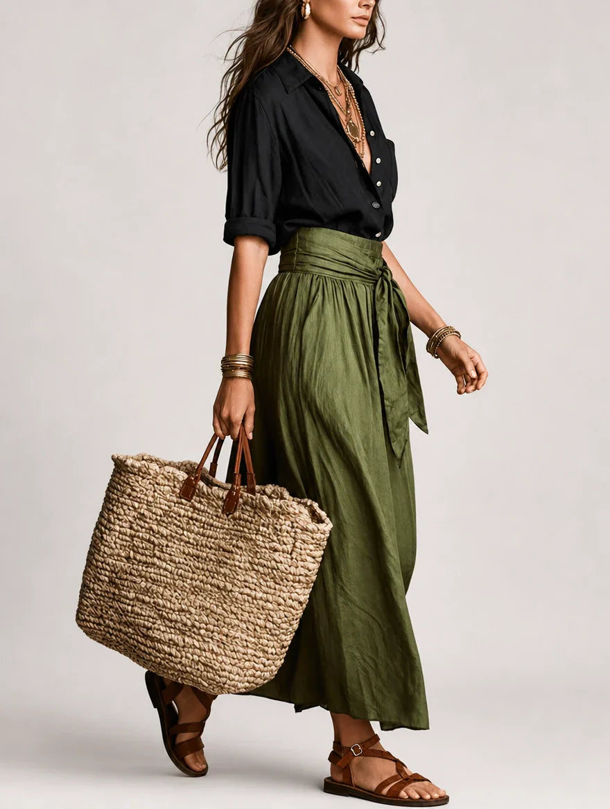 Martina | Elegante e Fluido Abito Maxi a Spalla Unica
