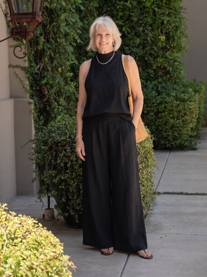 Martina | Completo Elegante in Lino con Collo Tondo