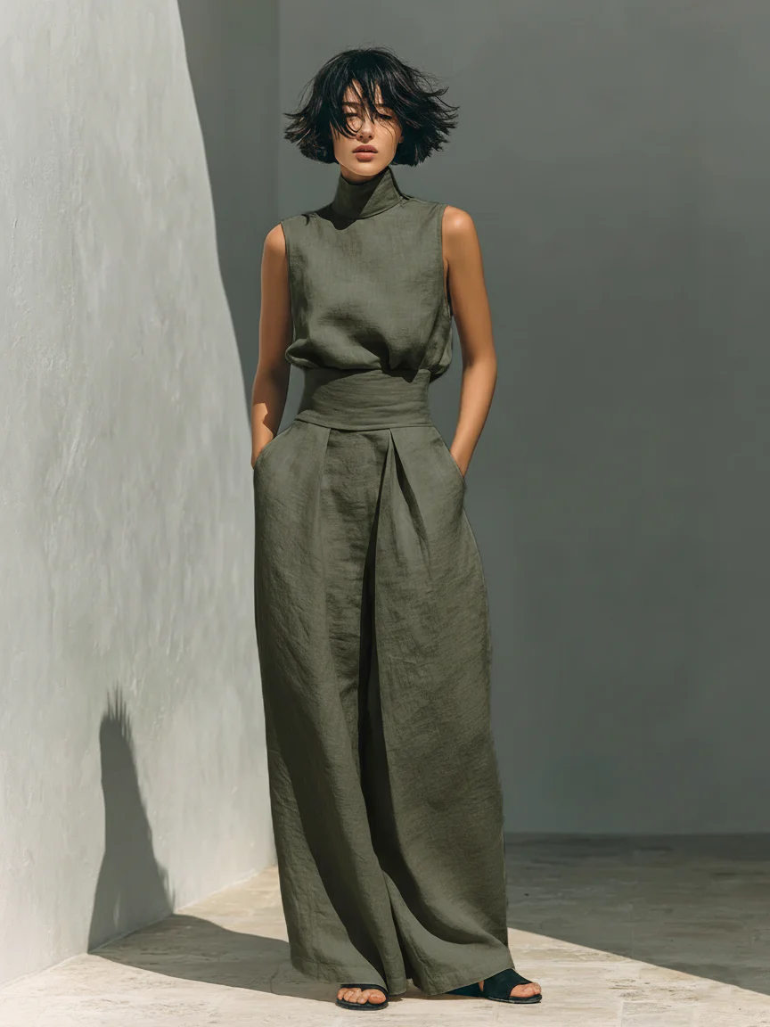 Nuria | Set Top Senza Maniche Minimalista • S1
