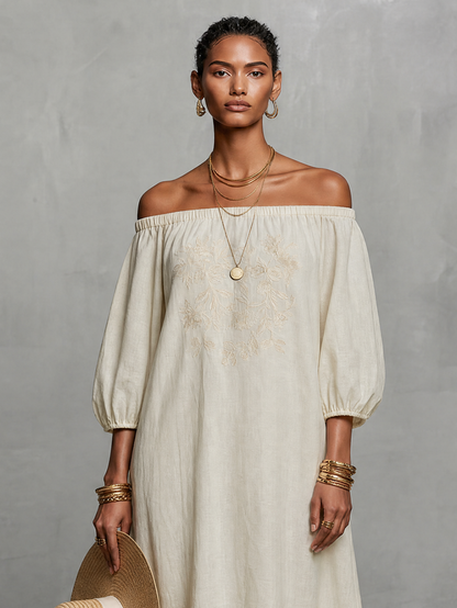 Chiara | Abito Maxi Elegante con Ricami
