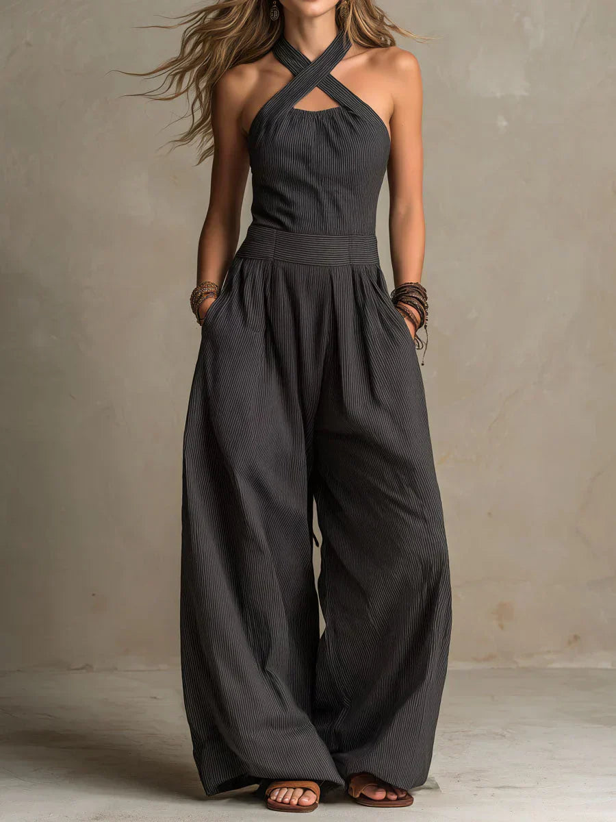 Isabella | Tuta Lunga Fluttuante con Collo Halter