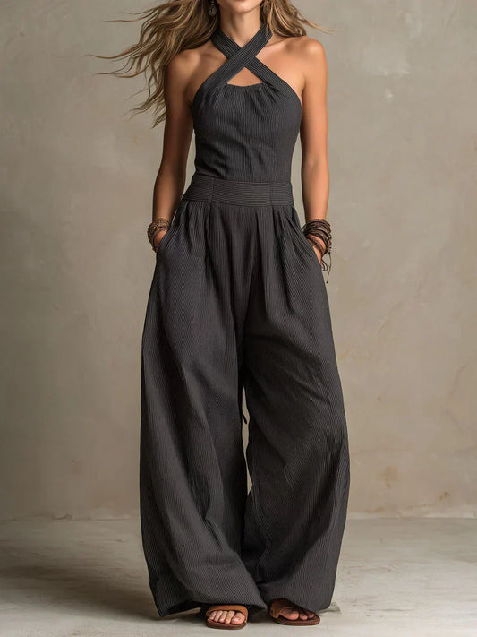 Isabella | Tuta Lunga Fluttuante con Collo Halter