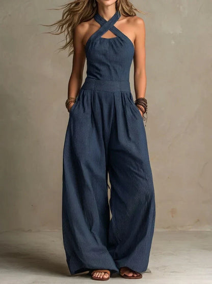 Isabella | Tuta Lunga Fluttuante con Collo Halter
