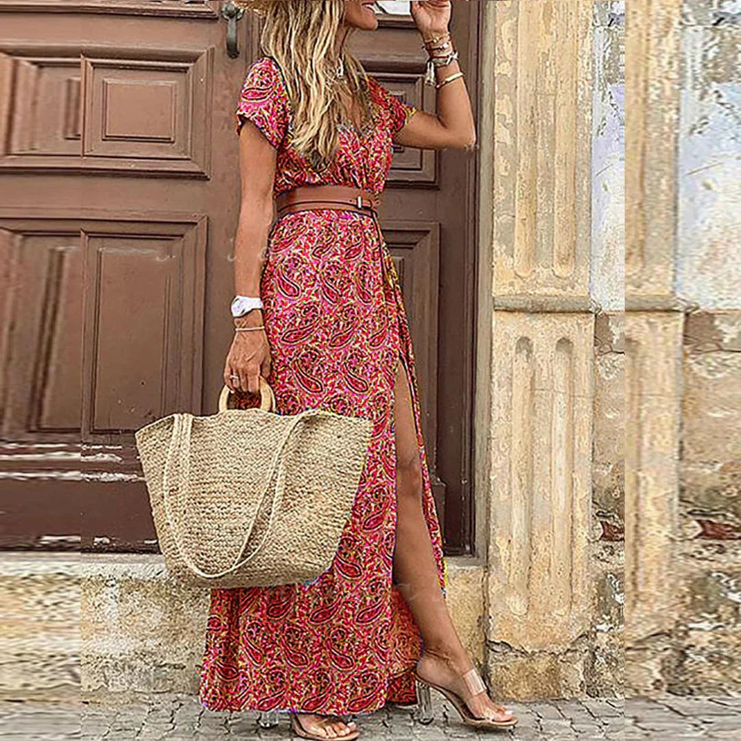 Joselin™ – Vestito lungo bohemien e vaporoso con cintura