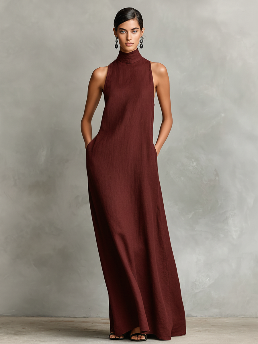 Chiara | Abito Maxi con Collo Alto
