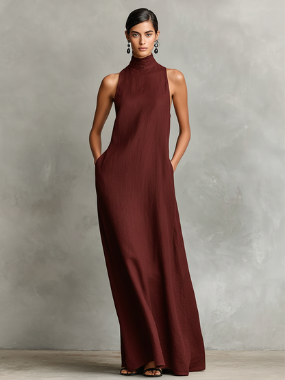 Chiara | Abito Maxi con Collo Alto